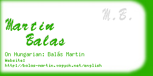 martin balas business card